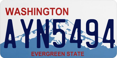 WA license plate AYN5494