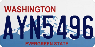 WA license plate AYN5496