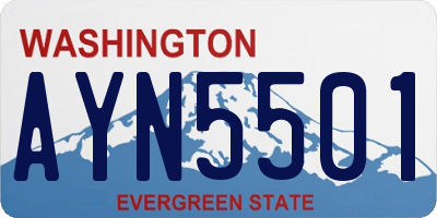 WA license plate AYN5501