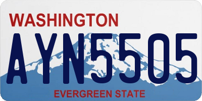 WA license plate AYN5505