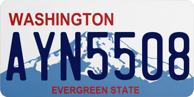 WA license plate AYN5508