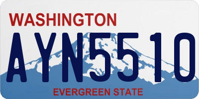 WA license plate AYN5510