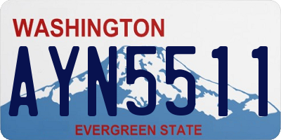 WA license plate AYN5511