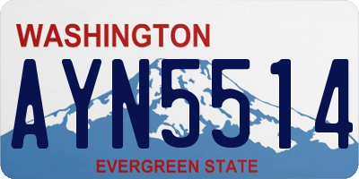 WA license plate AYN5514