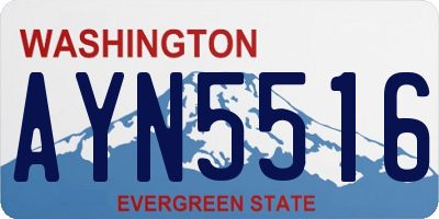 WA license plate AYN5516