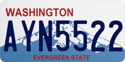 WA license plate AYN5522