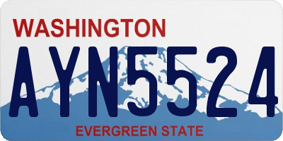 WA license plate AYN5524