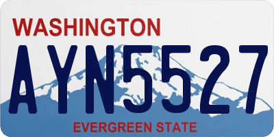 WA license plate AYN5527