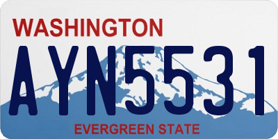 WA license plate AYN5531