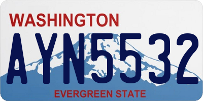 WA license plate AYN5532
