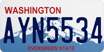 WA license plate AYN5534