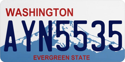 WA license plate AYN5535