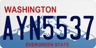 WA license plate AYN5537