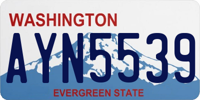 WA license plate AYN5539