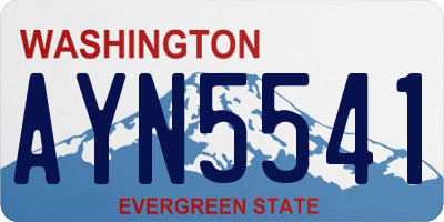 WA license plate AYN5541
