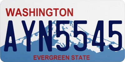 WA license plate AYN5545