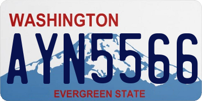 WA license plate AYN5566