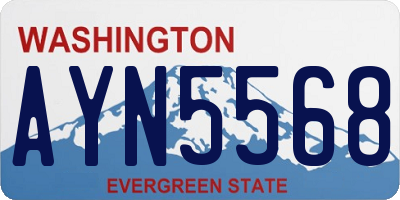 WA license plate AYN5568