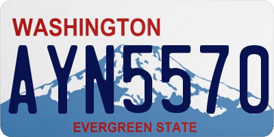 WA license plate AYN5570