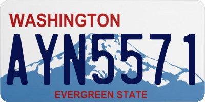 WA license plate AYN5571