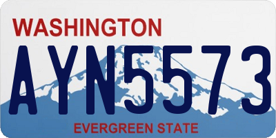 WA license plate AYN5573