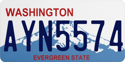 WA license plate AYN5574