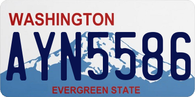 WA license plate AYN5586