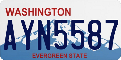 WA license plate AYN5587
