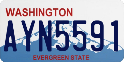 WA license plate AYN5591
