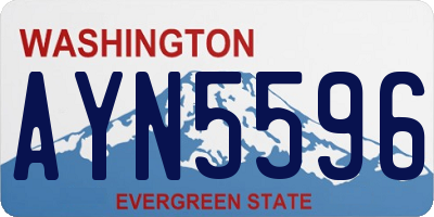 WA license plate AYN5596