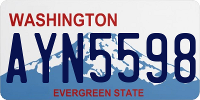 WA license plate AYN5598