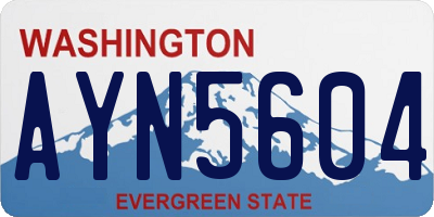 WA license plate AYN5604