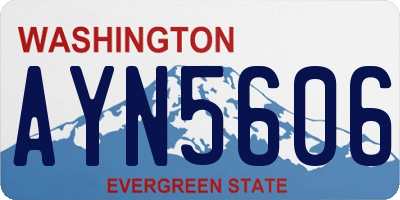 WA license plate AYN5606