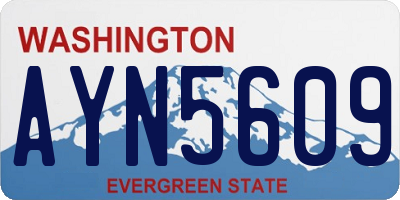 WA license plate AYN5609