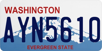 WA license plate AYN5610