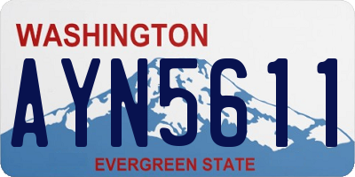 WA license plate AYN5611