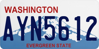 WA license plate AYN5612