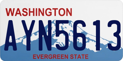 WA license plate AYN5613