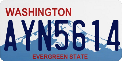 WA license plate AYN5614