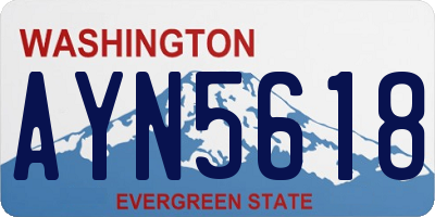 WA license plate AYN5618