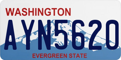 WA license plate AYN5620