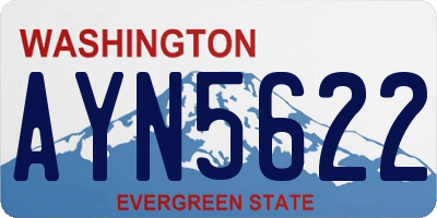 WA license plate AYN5622