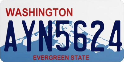 WA license plate AYN5624