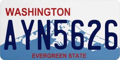 WA license plate AYN5626
