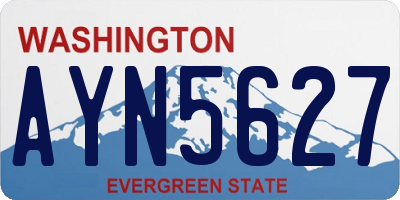 WA license plate AYN5627