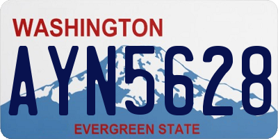 WA license plate AYN5628