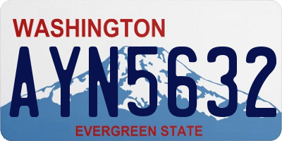 WA license plate AYN5632