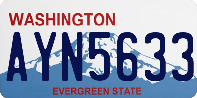 WA license plate AYN5633