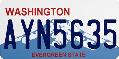 WA license plate AYN5635