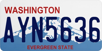 WA license plate AYN5636